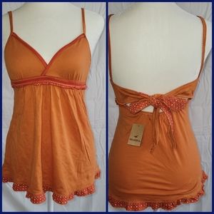 Vintage Y2k orange Hollister babydoll tank top size small